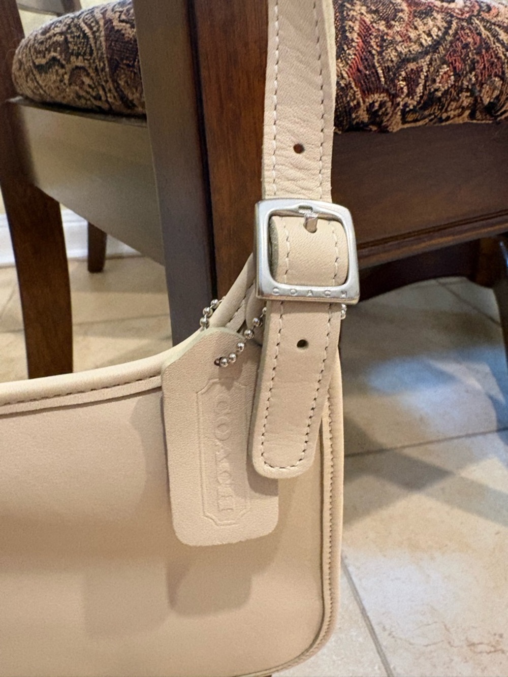 Coach Classic Cream Leather Small Crossbody Bag - Women - Picture 12 of 15